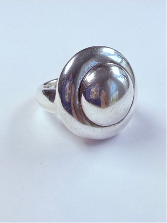 Jewelry - Modernist Saucer Disk Bullseye 925 Sterling Silver Jensen Vintage Ring